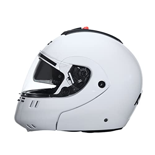 Image of Studds Ninja Pastel Plain Flip Up Full Face Helmet (White, M)