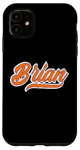 Athletic First Name Brian Team Brian Cool Orange Font �X�}�z�P�[�X iPhone 11 �p