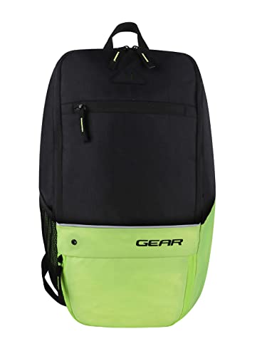 Gear SUPERIOR XL 17L Samll Water Resistant School Backpack/College Bag/Sports Bag with Shoe Compartment for Men/Women (Black-Fluroscent Green)