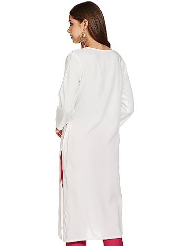 Image of Amazon Brand - Myx Women Embroidered Straight Fit Kurta (Available in Plus Sizes)