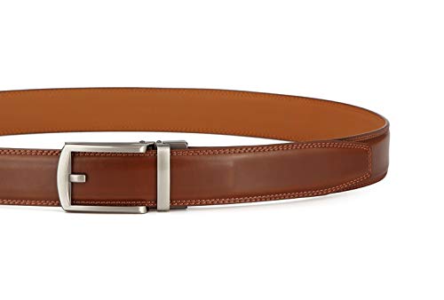 Image of Lingli Men's Belt,Ratchet Dress Belt with Automatic Buckle Brown /Black-Trim to Fit-35mm wide