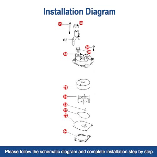 Image of MARKGOO Water Pump Repair Kit 5000308 for Johnson Evinrude 40-70HP Outboard