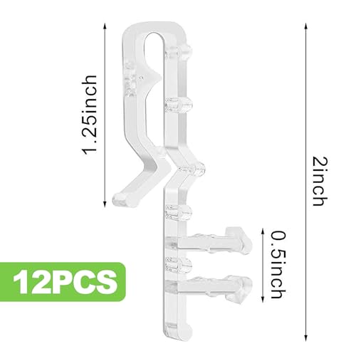 12pcs 2-1/8" Clear Plastic Valance Clips for Blind Cover Clips