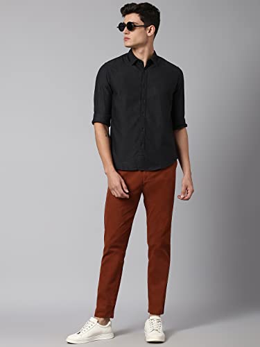 Image of Dennis Lingo Men's Slim Fit Solid Casual Shirt (Grey)