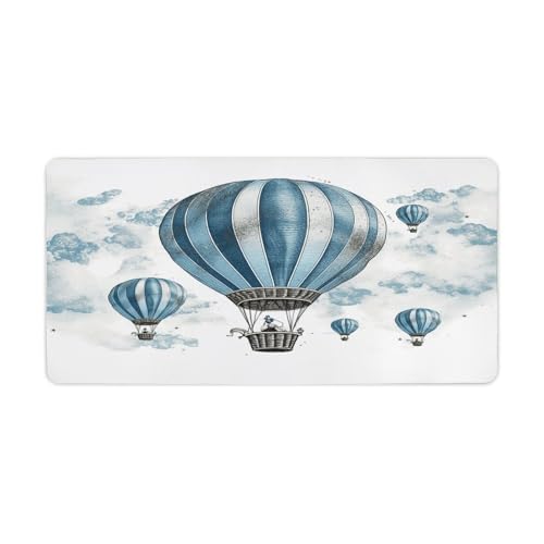 Blue Hot Air Balloon Mouse Pad grande antideslizante