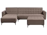 Élégant canapé modulable avec pouf, idéal pour créer un espace de divertissement accueillant ou diviser une grande pièce.
