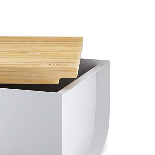 Alessi Bg03 Wg Mattina Bread Box In Steel Coloured With Epoxy Resin With Cutting Board In Bamboo Wood, One Size, Warm Grey #TOP3