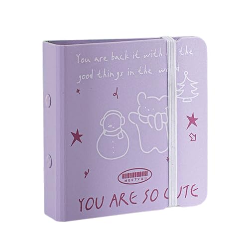 40ポケットフォトアルバム3インチフォトカードオーガナイザーフォルダー3リング付きPPバインダーカバーコレクターの弾性閉鎖スターテーマカードキーパー