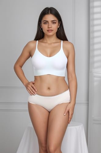 Image of PRETTYWELL Bras for Women Comfort Seamless Bra, Cross Back Adjustable Bralette Bra, Wireless Everyday Bras for Women A-C Cup