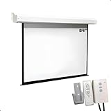 Tela De Projeção Elétrica 84pol Retratil C/Controle Remoto Automação Alexa Premium 110v