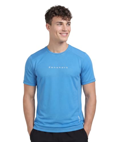Image of ZENSHARK Gym T-Shirt for Men| Dry Fit Workout Sports T-Shirt | Quick Dry Breathable Polyester Fabric with Half Sleeve Round Neck | Running Gym Wear Active Wear for Training