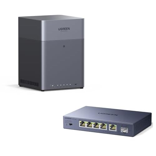 UGREEN NASync DH4300 Plus 4-Bay Desktop NAS Bundle with 2.5gb Switch