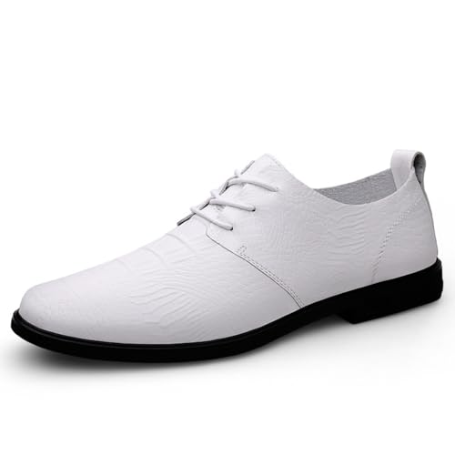 Men's Lace - up Dress Shoes, Crocodile - Embossed Leather Oxfords for Business & Formal Occasions