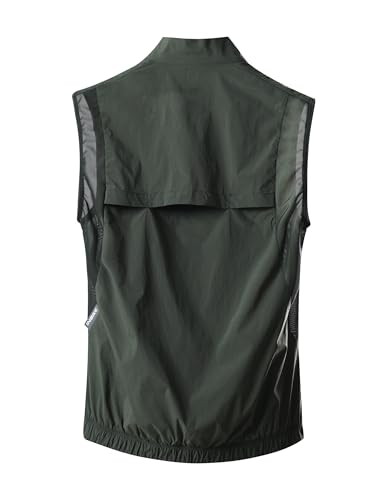 INBIKE Ultralekka (tylko 100 g), męska kamizelka rowerowa, wiatroszczelna, bez rękawów, na lato, do jazdy na rowerze, wyścigowym, miejskim, na czas wolny, zielony, M
