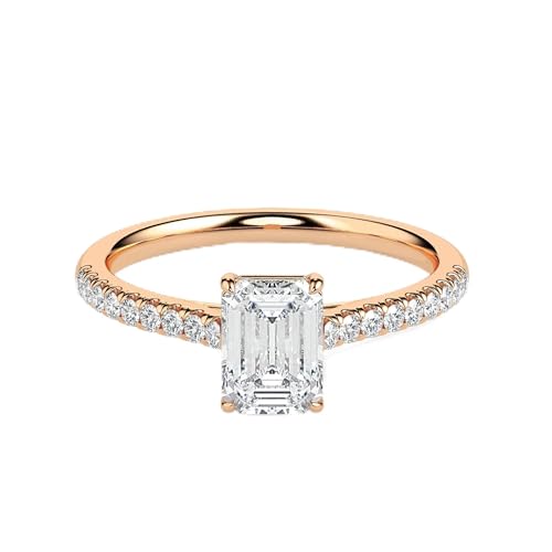 14k Gold Finish 2.70Ct Emerald Cut Diamond Womens Wedding Ring