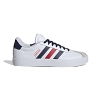 Adidas Sportswear Vl Court 3.0 Men's Lifestyle Shoes, Cloud White/Team Navy Blue 2 / Better Scarlet, 7 US
