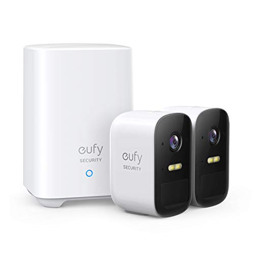 eufy Security、eufyCam 2C ワイヤレスホームセキュリティカメラシステム、180日間のバッテリー寿命、HD 1080p、IP67耐候性、ナイトビジョン、Amazon Alexaと互換性、2-CAMキット、月額料金なし