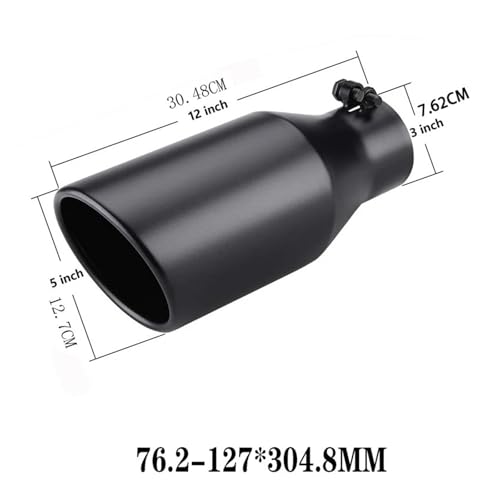 Pot auto noir 12 pouces pour corriger les sorties de gaz courtes