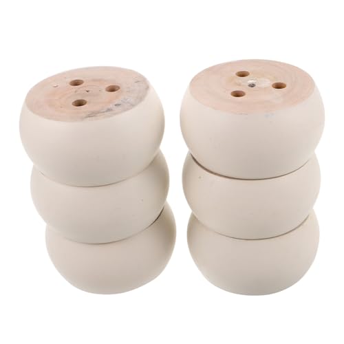 HYTROVE 6個実木家具脚 丸型ソファ脚 キャビネット用 交換パーツ 滑らか仕上げ 設計 多用途 リフォーム対応