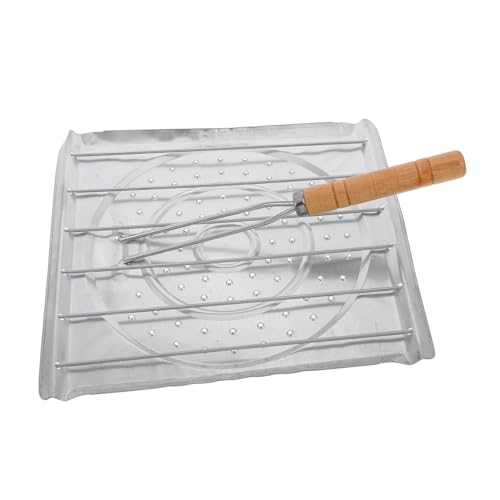 STOBAZA Versatile Outdoor Bbq Tool for Grill Smoking Meat Accessories Wooden Handle Cooking Utensil for Camping