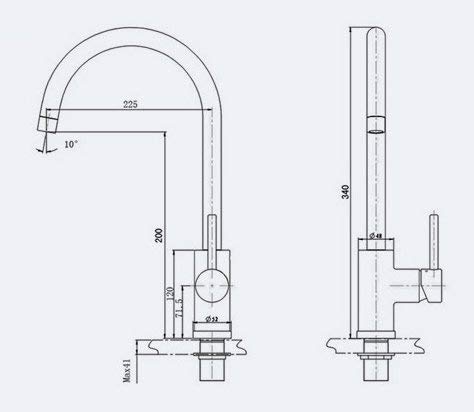 Robinet chaud et froid en cuivre mitigeur évier de cuisine et lavabo légumes cascade - 4