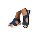 HOOUDO Sandalias Mujer Baratas Sandalias Ortopedicas Mujer Verano Ligero Casual Zapatos Deportivas con Punta Abierta Sandalia de Punto para Caminar Senderismo Vacaciones