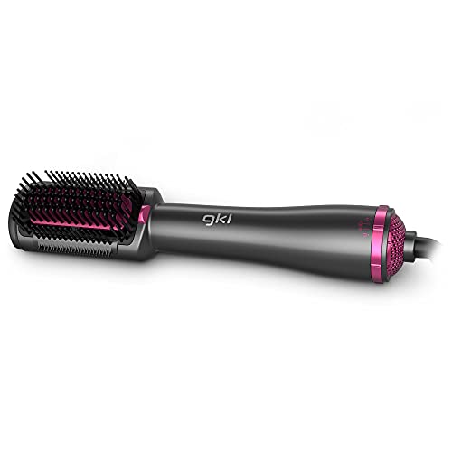 GKL - Cepillo Alisador Profesional 3 niveles temperatura y 2 modos de uso TOPAZ SLIDE Filamentos de alta densidad tecnología iónica. Aire frío 500W