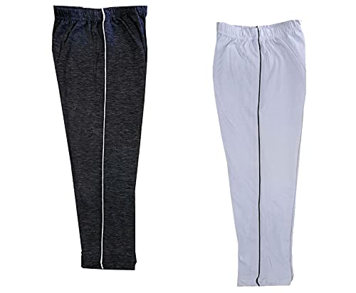 Image of indi weaves Girls Cotton Solid Capri 3 /4th Leggings (Pack of 2)