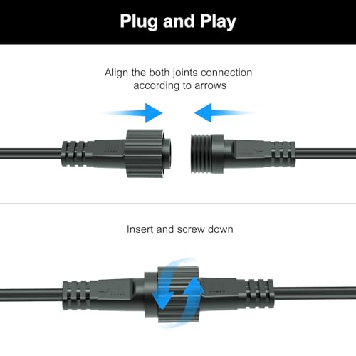 Extension Cable for Outdoor Lights, Gcstnn 10M/33Ft 2 Pin LED Connector IP65 Waterproof Extension Lead Cord for G40 Globe Outdoor Festoon/Icicle/Christmas String Lights - Image 2