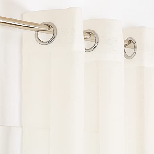 PimpamTex Durchscheinender Vorhang für Wohnzimmer und Schlafzimmer, durchscheinende Vorhänge, Jugendliche und Moderne Designs, 2er-Pack, (140 x 260 cm, Molly Natur)