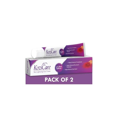 Kozicare Kojic Acid Cream | Whitening Cream | Saffron Face Cream | Tan Removal Cream | Face Cream for Glowing Skin | Non-Greasy & Lightweight | Face Cream for Men & Women - Pack of 2 (15g Each)