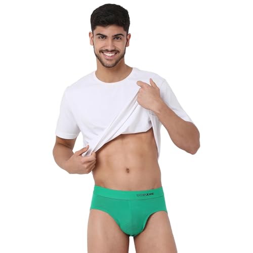 Image of Underjeans Men Premium Mid Grey Cotton Blend Regular Fit Brief