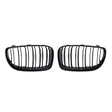 Paire de calandres de pare-chocs avant pour BMW E81, E87, E82, E88, 128i, 130i, 135i (2008-2013), noir brillant, double ligne