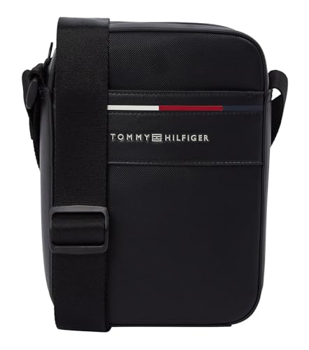 Tommy Hilfiger Sac à Bandoulière Sac Homme Foundation Mini Reporter avec Logo, Noir (Black), Taille Unique