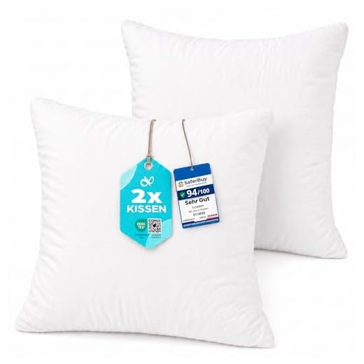 Mack - Comfort Kissen 45x45 cm 2er Set- mit Microfaserfüllung - Kopfkissen - Füllkissen - Sofakissen - Modell MKK 1019 – mit Qualitätsreißverschluss 6 Kissen 45x45 Kopfkissen 2er Set Dekokissen für Bett und Sofa Innenkissen Hypoallergene Sofakissen Anti-Milben Weiche Zierkissen mit Kissenbezug Baumwolle und Polyest. Abnehmbar und Waschmaschinenfest