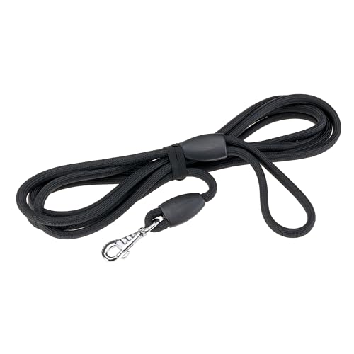 Ferplast Guinzaglio per Cani SPORT, Guinzaglio Lungo per Cani, Lunghina 5 m, Guinzaglio Addestramento, Guinzaglio in Cordino di Nylon con Moschettone e Maniglia, Lunghezza 5 metri, Nero