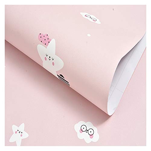 Papier peint autocollant rose pour décoration murale de chambre de fille et rouleau lavable