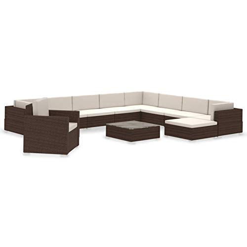 Chenshu 12-TLG. Garten-Lounge-Set mit Auflagen, Gartenlounge, Balkon Möbel, Terrassenmöbel, Lounge Gartenmöbel Set… – Bild 3