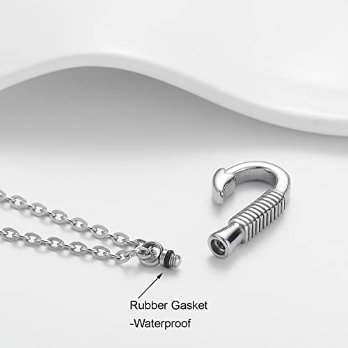 Fishing Hook Cremation Necklace for Ashes Fish Hook Stainless Steel Urn Jewelry Memorial Pendant Keepsake for Men4