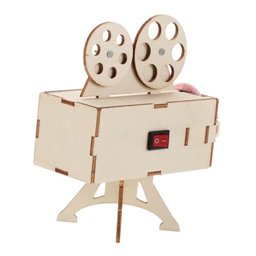 BESTonZON 1 Jeu projecteur de cinéma Kit de Bricolage Scientifique Kit de Construction Jouet educatif Matériel de projecteur Scientifique DIY Kit de projecteur Scientifique DIY en Bois Beige