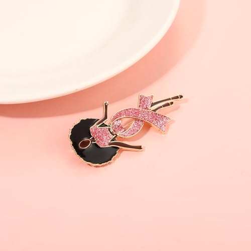 Image of Breast Cancer Awareness Pink Rhinestone Ribbon Pin - Faith Believe Women's Brooch, Survivor Lapel Pin for Cancer Month - Merchandise Accessories Decor