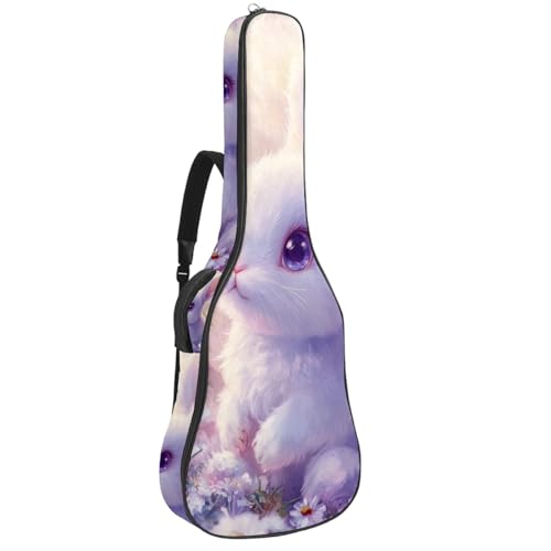 Housse guitare 109 cm sans rembourrage imperméable en tissu Oxford multicolore avec 2 poches