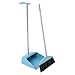 Ipetboom Broom and Dustpan Set Plastic Stand Up Dustpan with Long Handle Broom for Office Home Kitchen Lobby Floor Grey