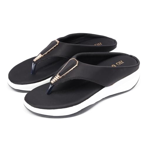 Image of JIG & SID Women & Girls Flip-Flops Slippers Light weight, Soft Footbed, Comfortable & Stylish Wedges Slip On Slipper For Casual Wear & Formal Wear (J S 110645)
