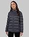 32 Degrees Heat Women’s Lightweight Packable Hooded Jacket – Water Resistant Travel Puffer, Dark Shadow, Medium
