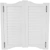 Saloon Doors Swinging Solid Wood Interior Partition Door,Louvered Cafe Door with Hinges,Auto Close Premade Pine Wood Swing Doors for Kitchen Bar Hallway Porch Entrance White, 31.49 * 35.43in