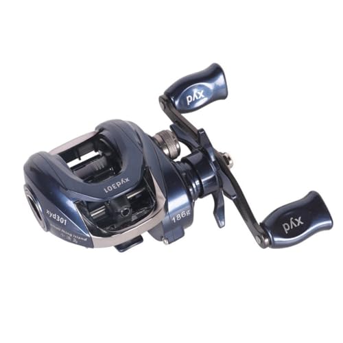 Harewtwy Carrete de Pesca con Relación de Transmisión 7.2:1, de Freno Doble, Carrete de Baitcasting, Resistente Al Agua y Antioxidante, Carrete de Pesca Derecho.