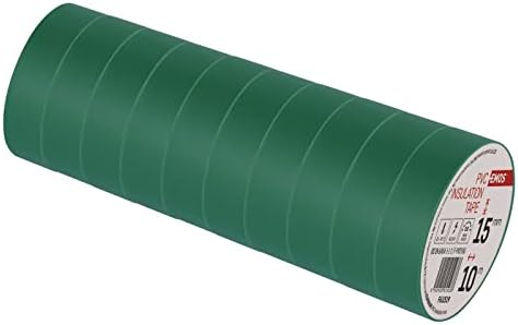 EMOS taśma izolacyjna PCW, biała, 10 sztuk, 15 mm x 10 m, grubość taśmy 0,13 mm, samoprzylepna, wysoka wytrzymałość na naprężenie i zakres temperatur użytkowania, odporna na promieniowanie UV,
