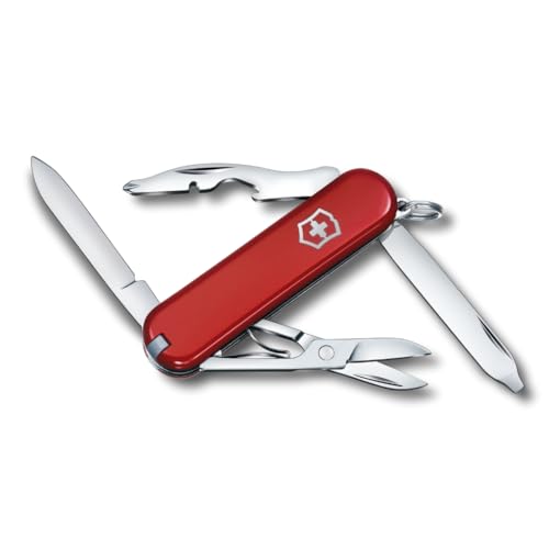Victorinox Schweizer Taschenmesser klein, Rambler, Schlüsselanhänger, Multitool, 10 Funktionen, Klinge, Phillips-Schraubendreher 0/1