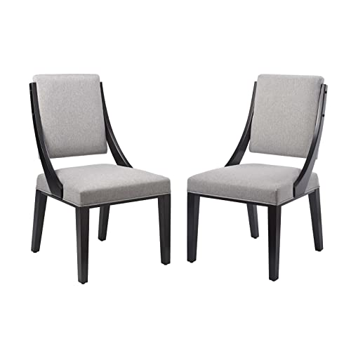 Image of Modway EEI-4553-LGR Cambridge Upholstered Fabric Dining Chairs - Set of 2, Light Gray